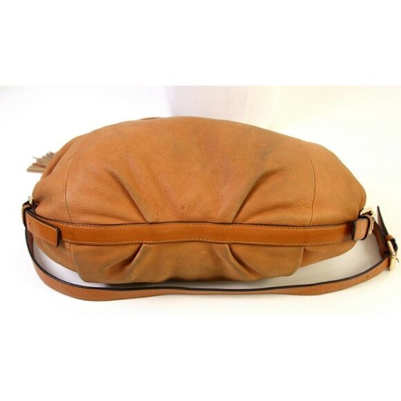 VINCE CAMUTO TAN BROWN GENUINE LEATHER TASSEL SATCHEL HOBO SHOULDER BAG HANDBAG - Picture 10 of 12